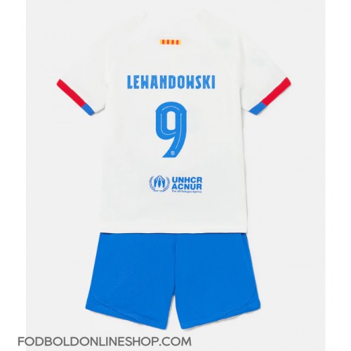 Barcelona Robert Lewandowski #9 Udebane Trøje Børn 2023-24 Kortærmet (+ Korte bukser)